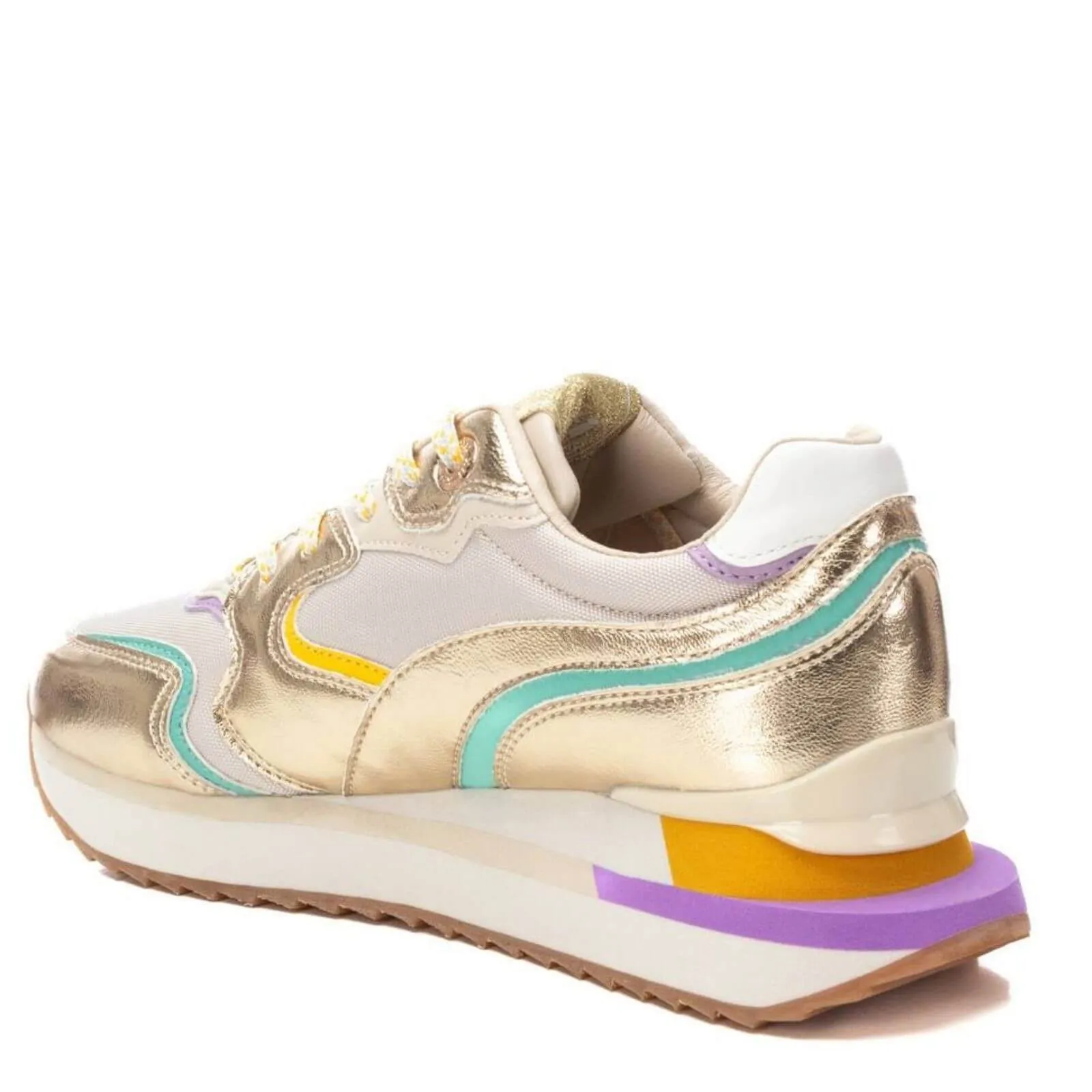 XTI Gold Metallic City Sneakers