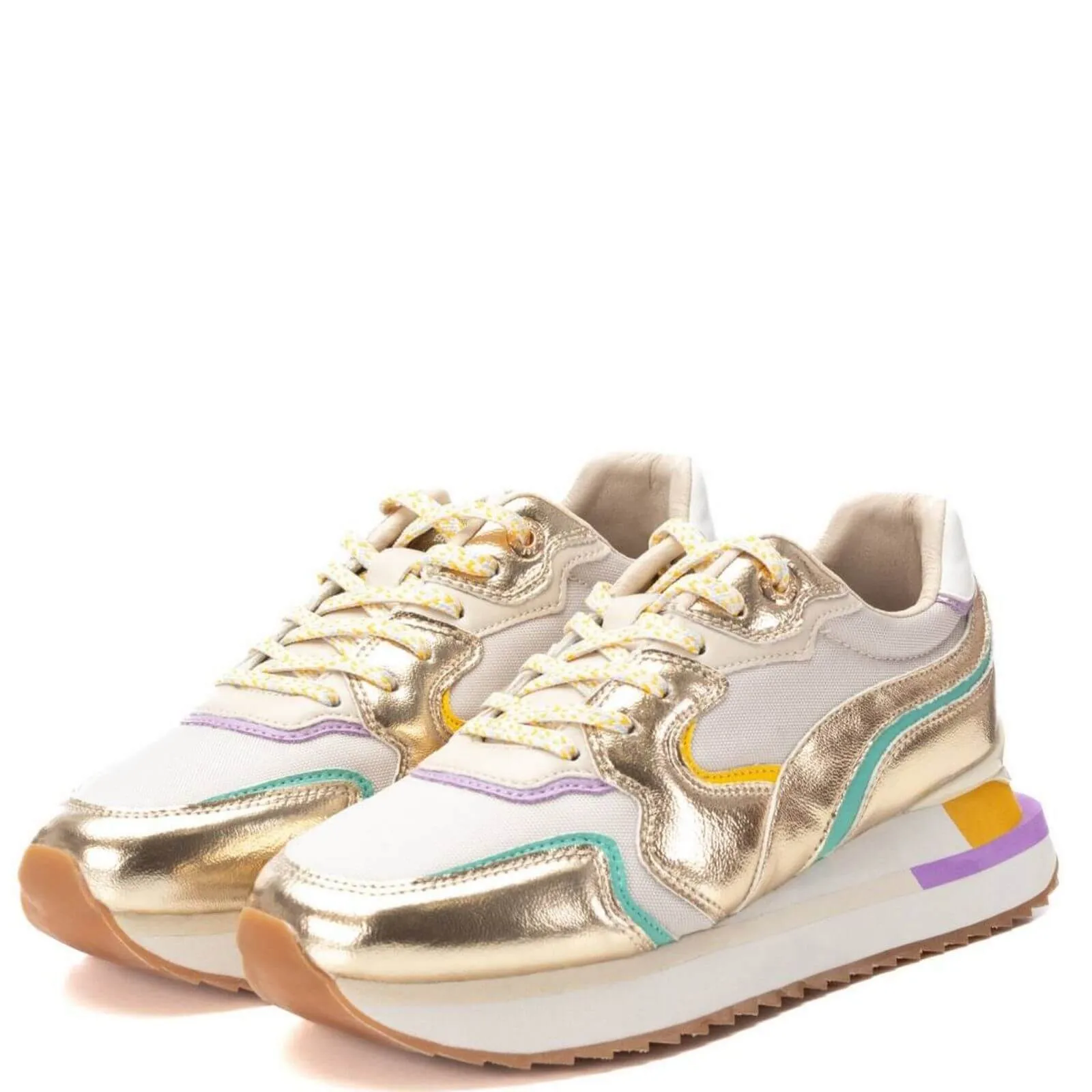 XTI Gold Metallic City Sneakers