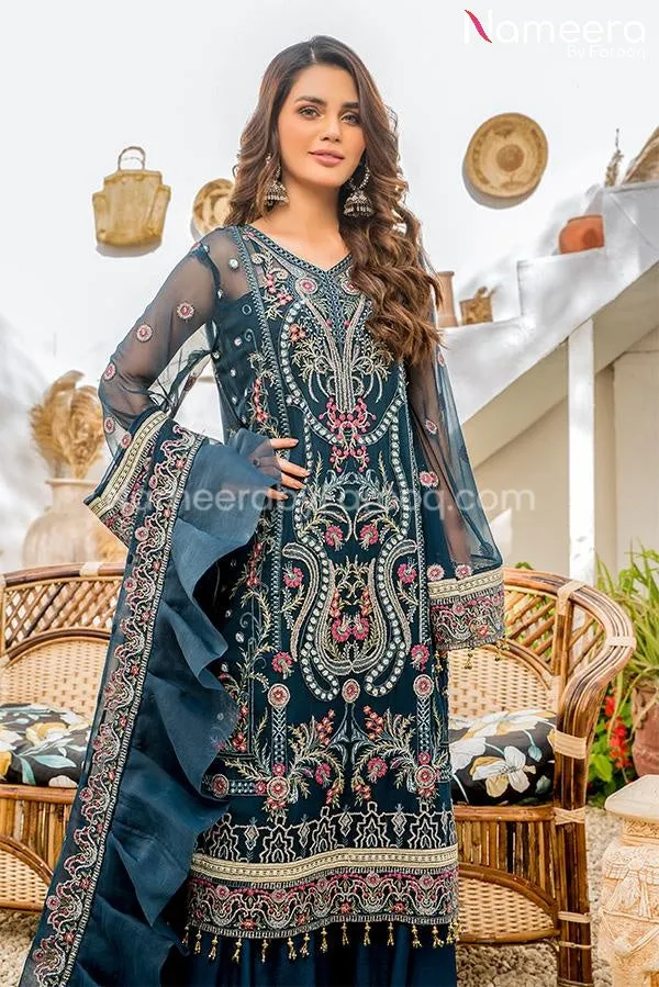 Zara Shahjahan Pakistani Sharara Suit Online #PF76