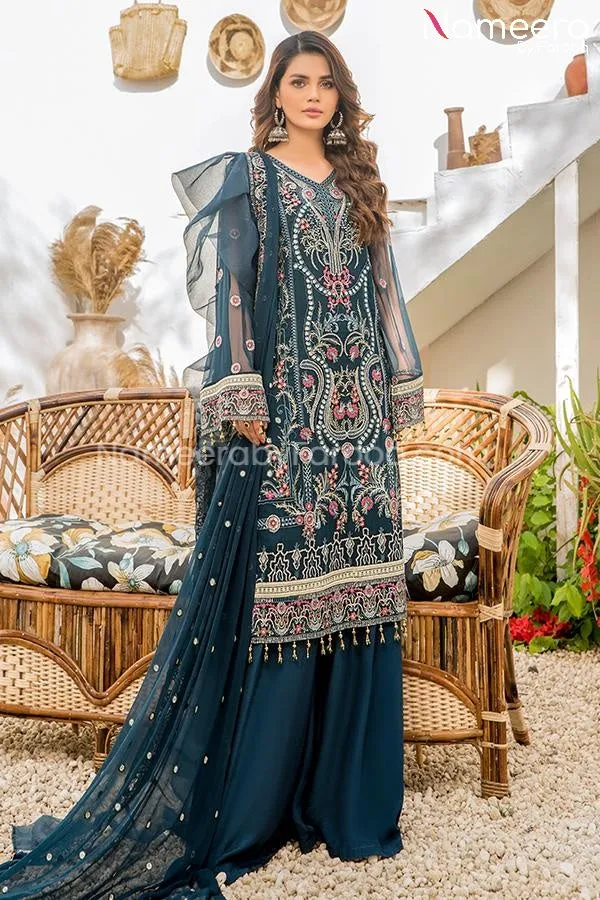 Zara Shahjahan Pakistani Sharara Suit Online #PF76
